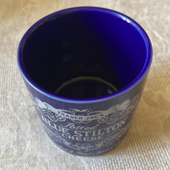 Trader Joes cobalt blue Coffee Mug Cup Tea Jar Blue Stilton Cheese - Picture 7 of 7